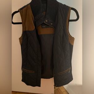 Zara Basic Black and Brown Quilted Vest